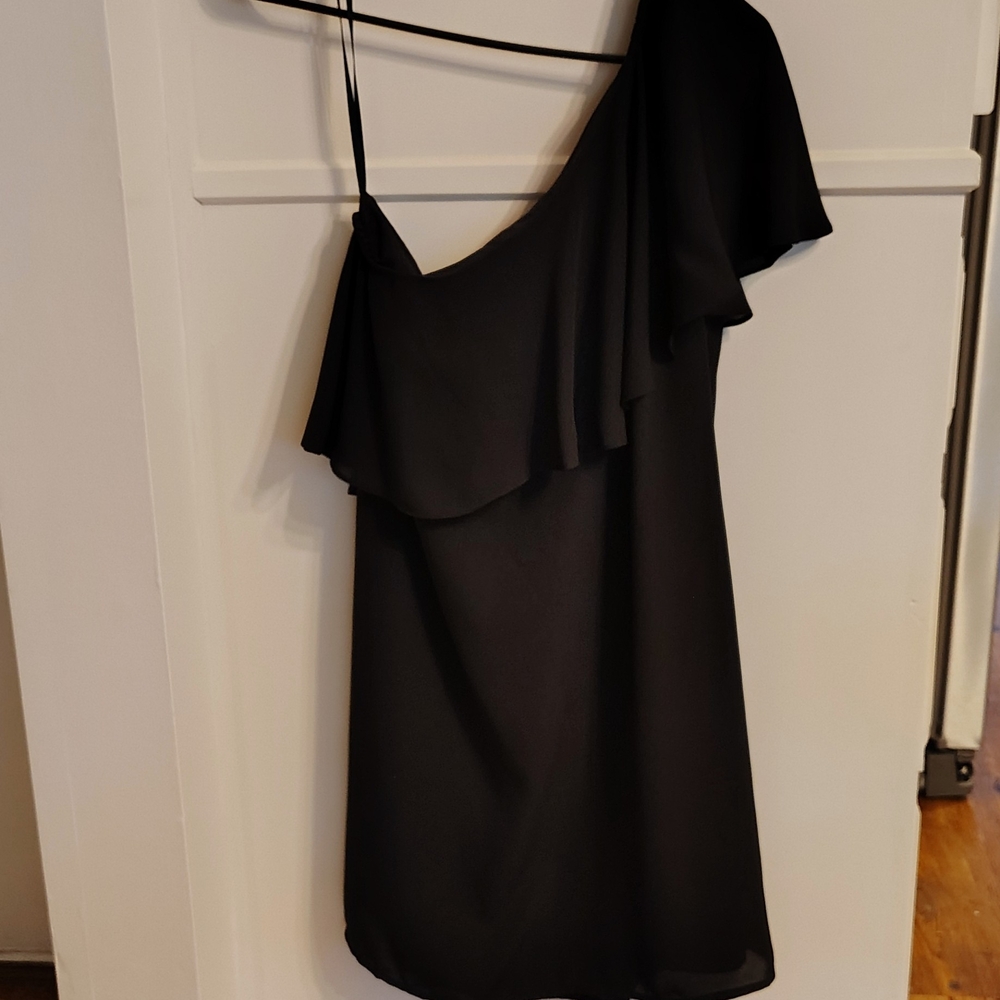 Naked Zebra Black One-Shoulder Dress